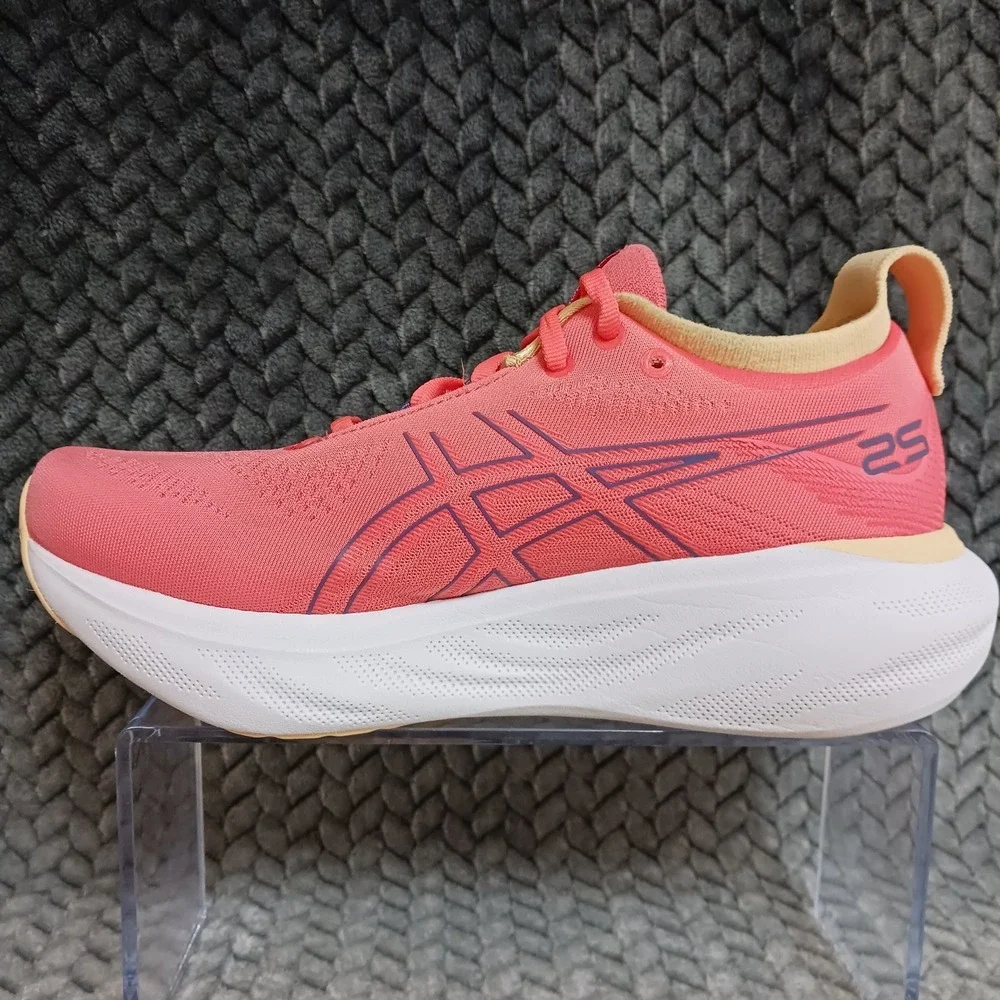 Asics Gel Nimbus 25 Wide Papaya Dusty Purple Women's Walking Running Shoes Sz 7